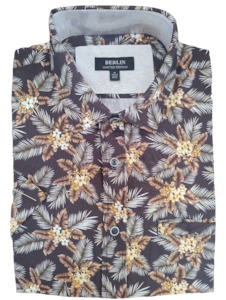 Berlin Maui Viscose Print Short Sleeve Shirt