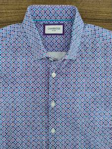 Cambridge Portsea Purple Short Sleeve Shirt