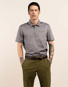 Menswear: Rembrandt Portofino Denim Blue Short Sleeve Polo Shirt