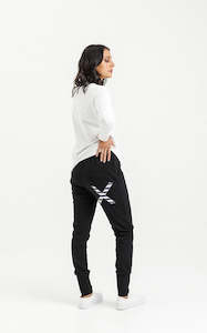 New: Homelee - Apartment Pants - Winter Black with Indigo Blue