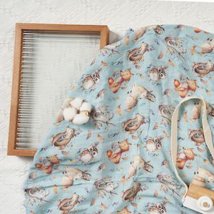 Deluxe Bamboo Muslin Wrap -  Forest Animals