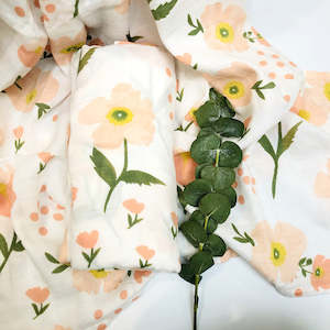 Bamboo Muslin Wrap - Pink Flower