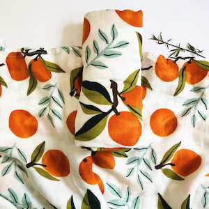 Bamboo Muslin Wrap - Mandarin Fruit