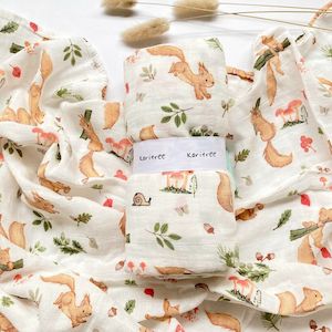 Bamboo Muslin Wrap - Squirrel