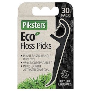 Clinic - dental: Piksters Eco Charcoal Floss Picks