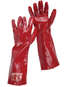 PVC Cuff Glove Red