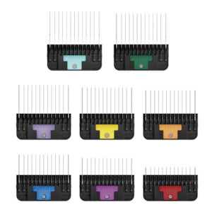 Andis Stainless Steel Wide Blade Comb Set 8 Pack + Container - 3mm to 2.5cm