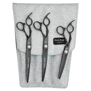 Geib Black Pearl 8.5" 3 Piece Scissor Kit - Left Handed