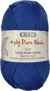 Craft material and supply: Crucci 4Ply Pure Merino Wool, Super Wash