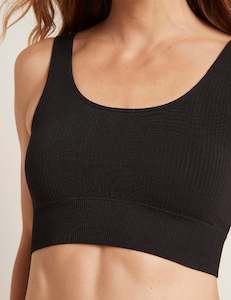 Ribbed Seamless Bra | Black