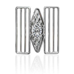 Fashion Buckle - Nickel and Diamantes - 75mm