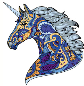 Wooden Jigsaw Puzzle - Blue Unicorn