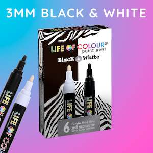 Black and White Paint Pens - Medium Tip (3mm)