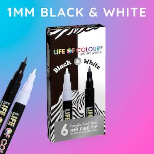 Haberdashery: Black and White Paint Pens - Fine Tip (1mm)