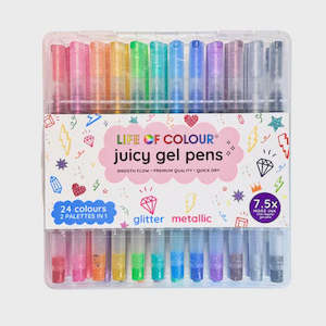 Juicy Gel Pens - Set of 24 - Metallic and Glitter