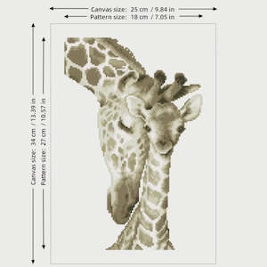 Stamped Cross Stitch Kit - Mother & Child Giraffe