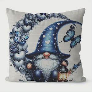 Haberdashery: Stamped Cross Stitch Cushion Kit - Gnome on The Moon