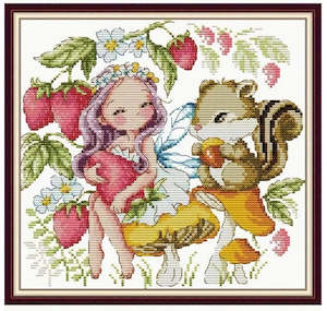 Stamped Cross Stitch Kit - Fairy's Forest Friend 14CT