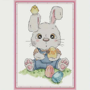 Haberdashery: Stamped Cross Stitch Kit - Hoppy Painter 14CT