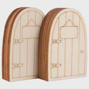 Haberdashery: Wooden Fairy Door - 2 Per Pack