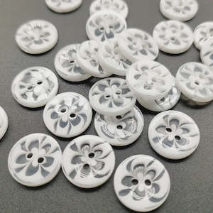 Buttons White & Transparent 14mm