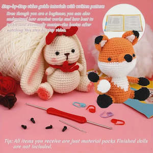 Amigurumi Kit - White Bunny & Fox