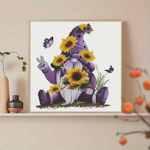 Counted Cross Stitch - Sunflowers & Gnome