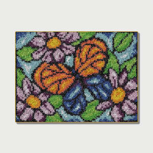 Haberdashery: Latch Hook Rug Kit - Butterfly & Flowers