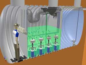 System: AQUALOOP 200 - Greywater Recycling System for Hotels, Laundries, etc.