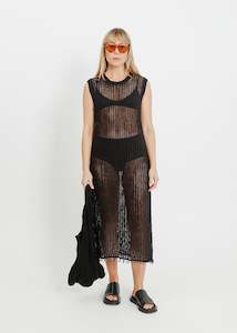 Clothing: TEGAN KNIT DRESS / BLACK