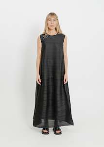 ZIGGY PLEAT DRESS / BLACK