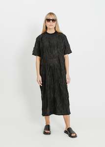 Clothing: STORY PLEAT TEE DRESS / ONYX