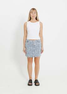 Clothing: LARA MINI SKIRT  / LIGHT INDIGO