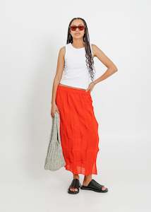 ARBOR PLEAT SKIRT / POPPY