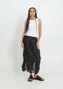 Clothing: ARBOR PLEAT SKIRT / BLACK