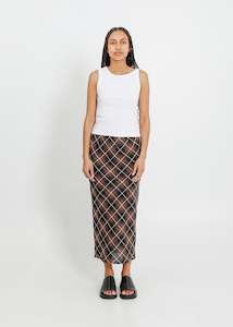 Clothing: GEORGIA SKIRT / CHOCOLATE-BLACK-WHITE