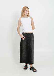 Clothing: REIGN DENIM SKIRT / BLACK