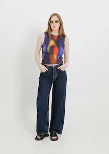 Clothing: GABY PLEAT TANK / BLUR