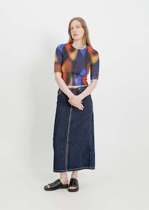 RUNE PLEAT TOP / BLUR