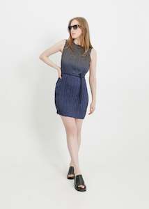 JOSS PLEAT DRESS / INK-KHAKI