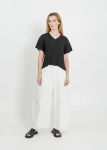 WAVERLY PLEAT TOP / BLACK