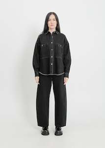 Clothing: ENNIS DENIM OVERSHIRT / BLACK