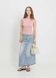 Clothing: INDIO DENIM SKIRT / LIGHT INDIGO