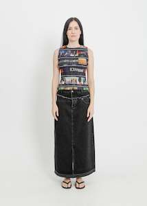 Clothing: INDIO DENIM SKIRT / BLACK