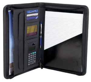 Branded Corporate Gifts: Leather A4 Compendium With Calculator