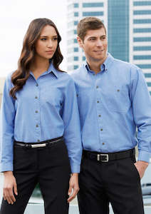 Ladies Wrinkle Free Chambray Shirt