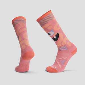 Le Bent Kids Monster Party Light Snow Sock - Strawberry Pink