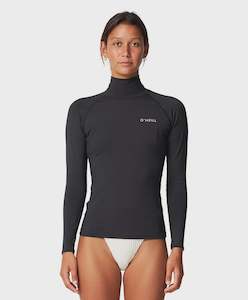 Water: O'Neill Women's Salina Premium High Neck UV Rash Vest - Black