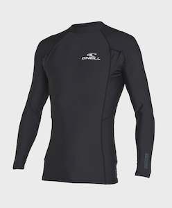 Water: O'Neill Mens Reactor UV Long Sleeve Rash Vest - Black