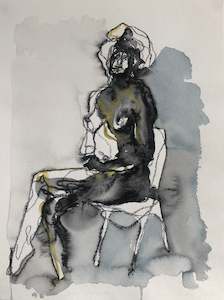 Available Works: Drawn 6 (2022) charcoal and watercolour on paper